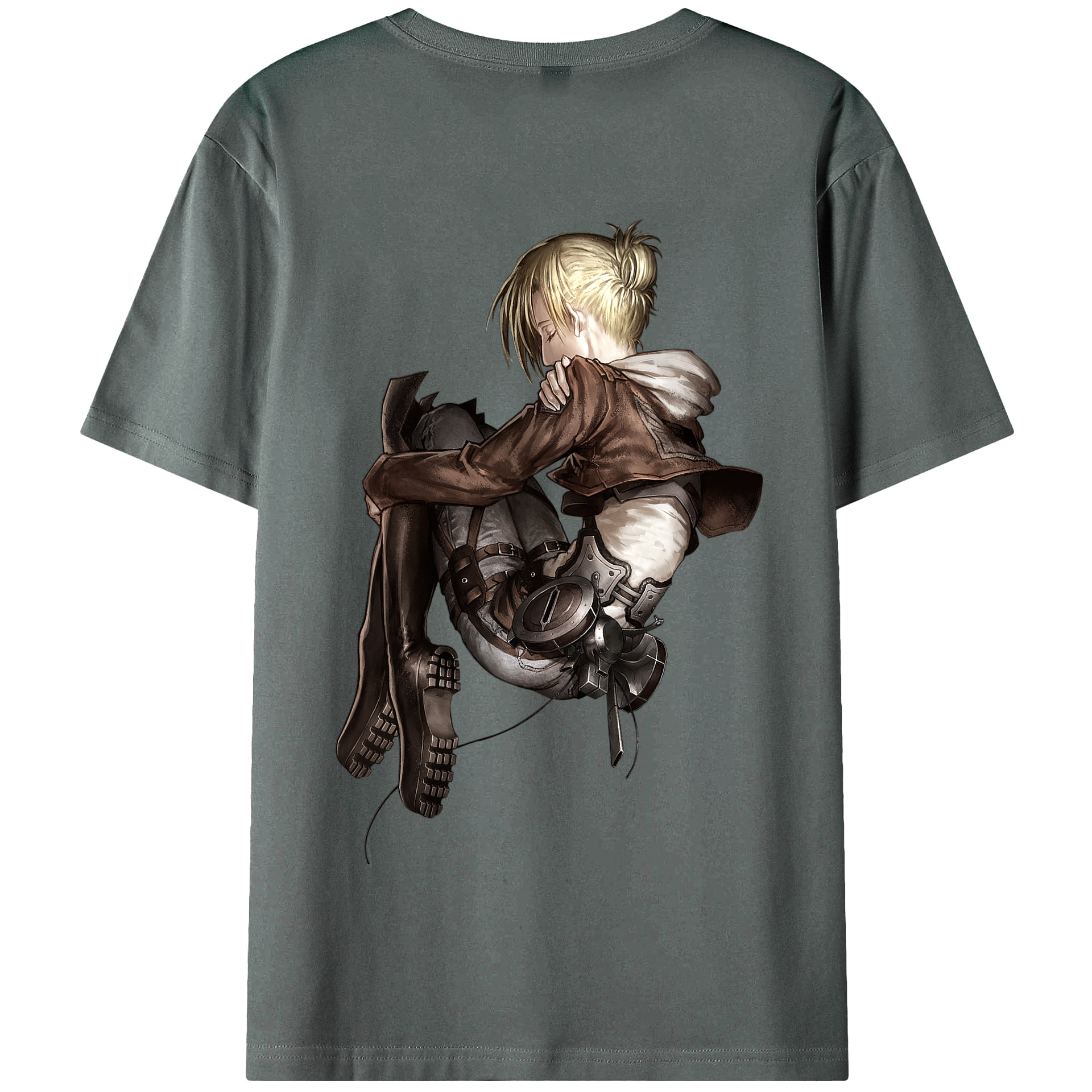 （画像用） 進撃の巨人 アニ・レオンハート Attack on Titan Annie Leonhart 綿100％半袖Tシャツ（背面プリント）